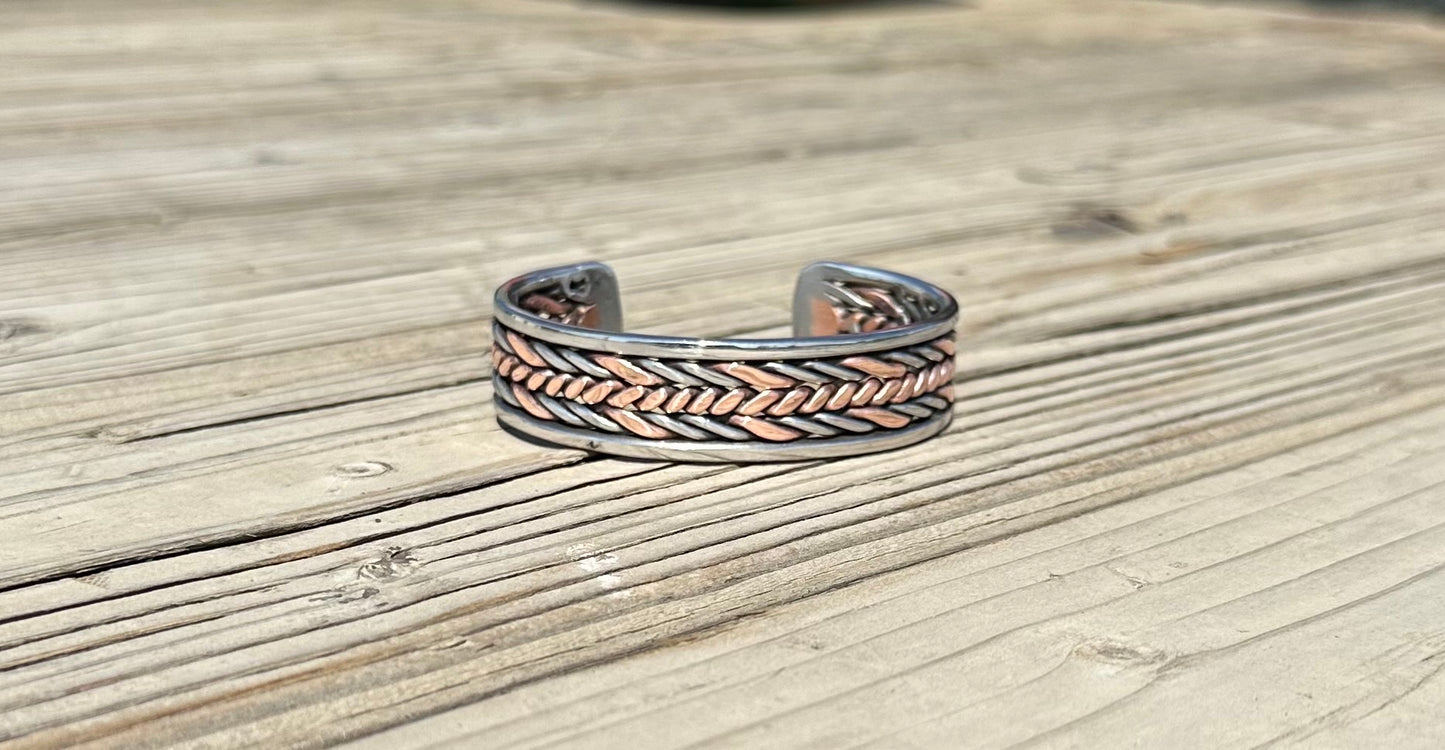 Handwoven Copper & Stainless Cuff